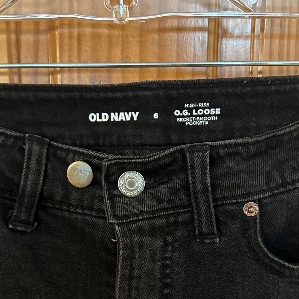 Old Navy OG loose with secret-smooth pockets Women's Black Straight Leg Jeans - Picture 2 of 4